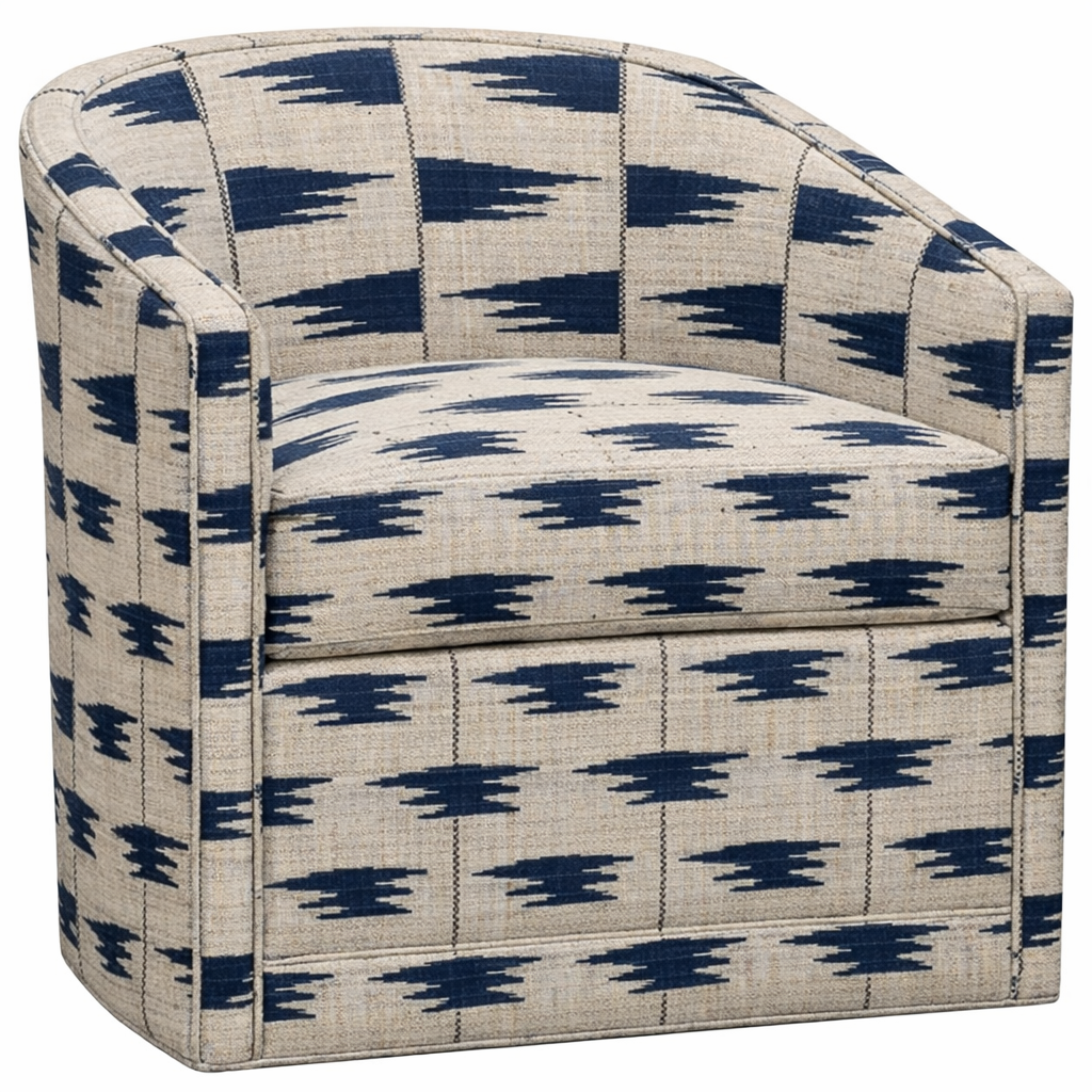Swivel Tub Chair in Schumacher Tutsi