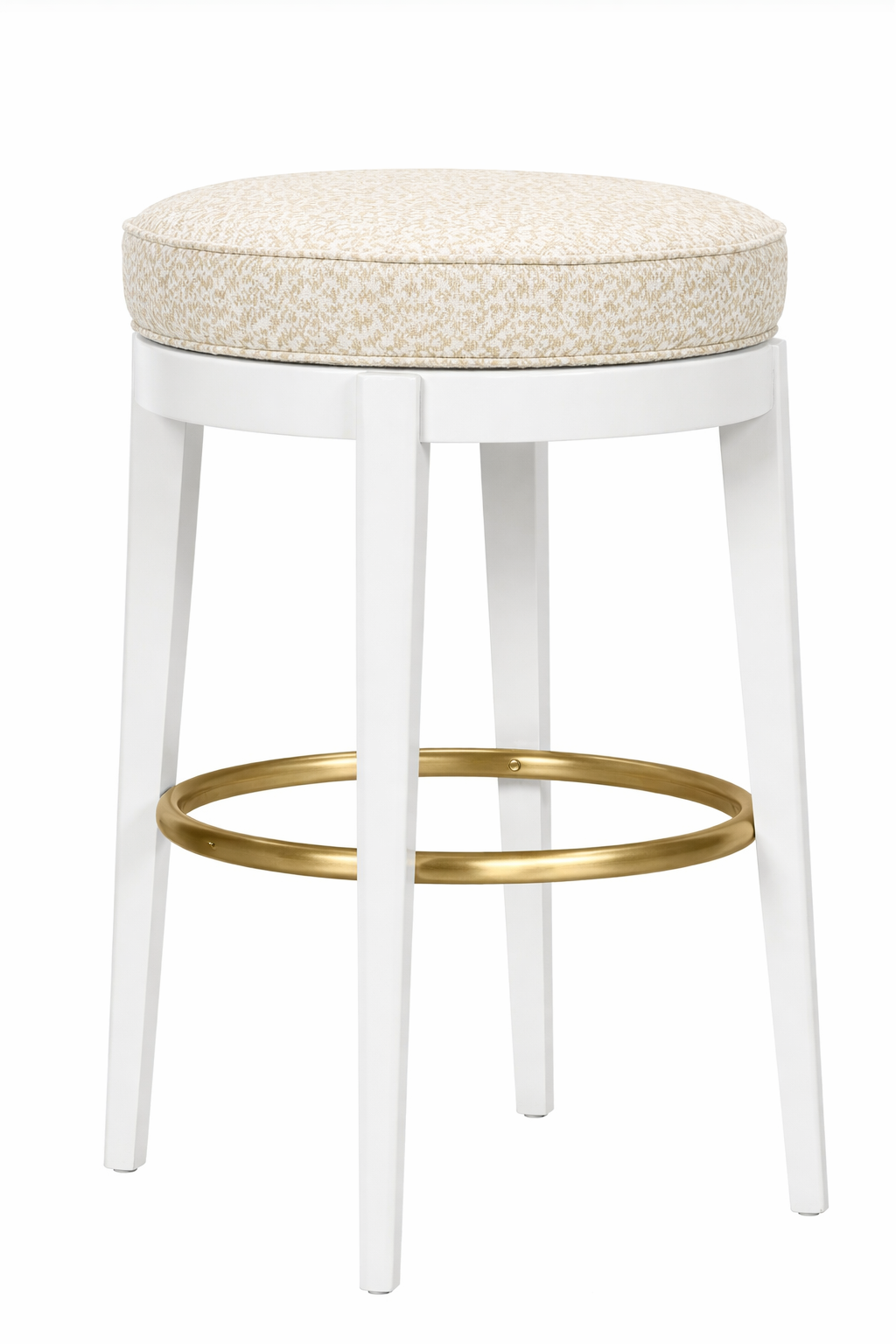 White Round Swivel Stool