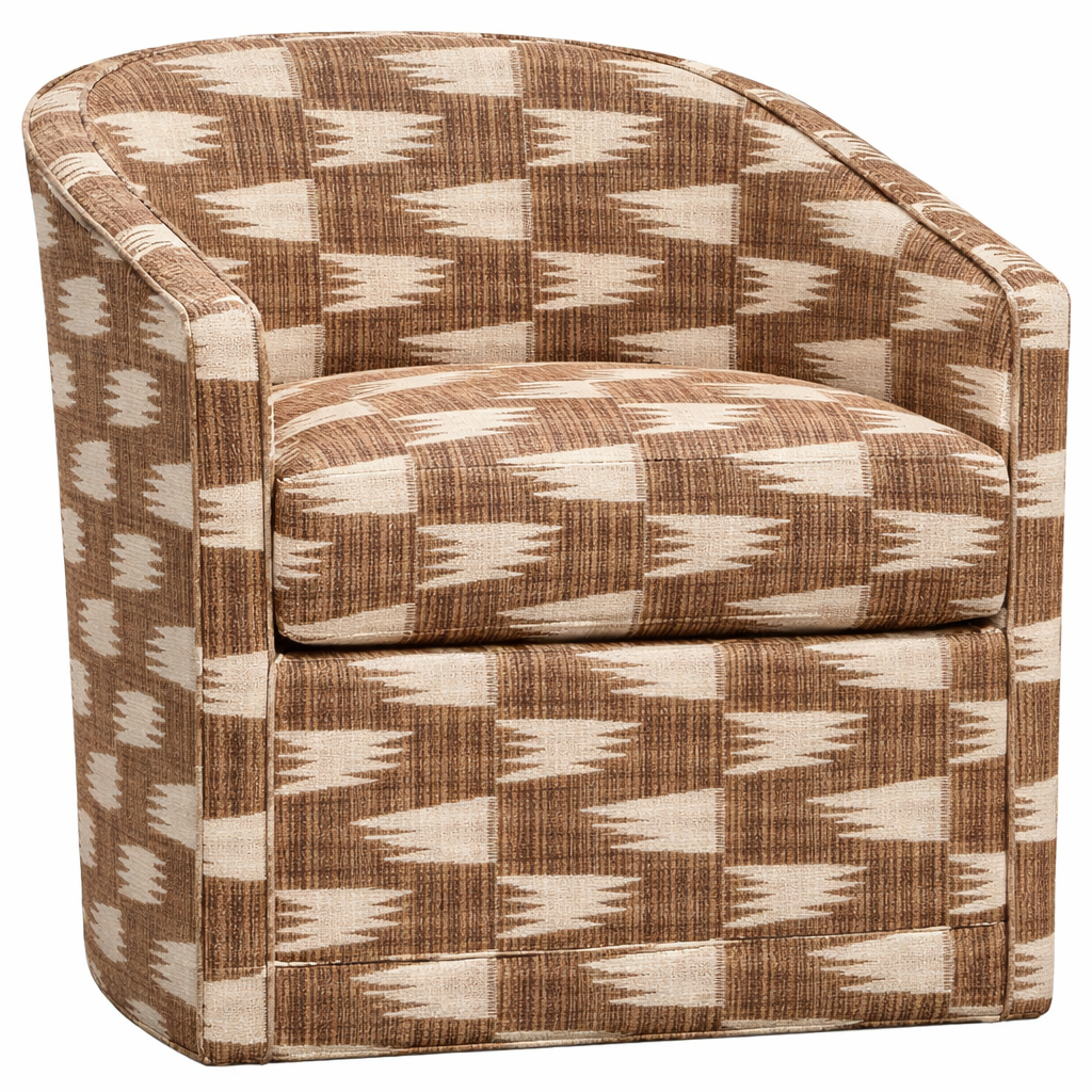 Swivel Tub Chair in Schumacher Tutsi