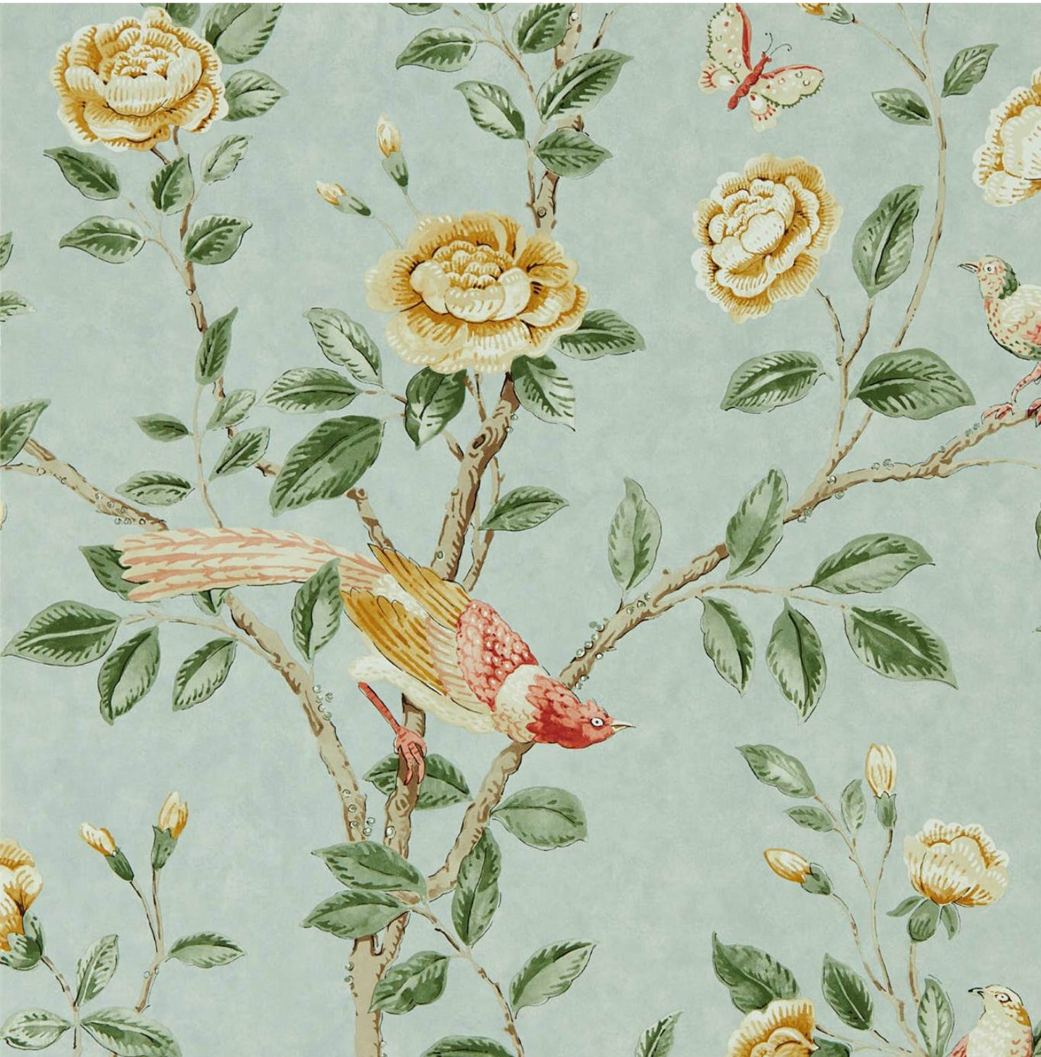 Andhara Wallpaper in Seaglass & Lemon