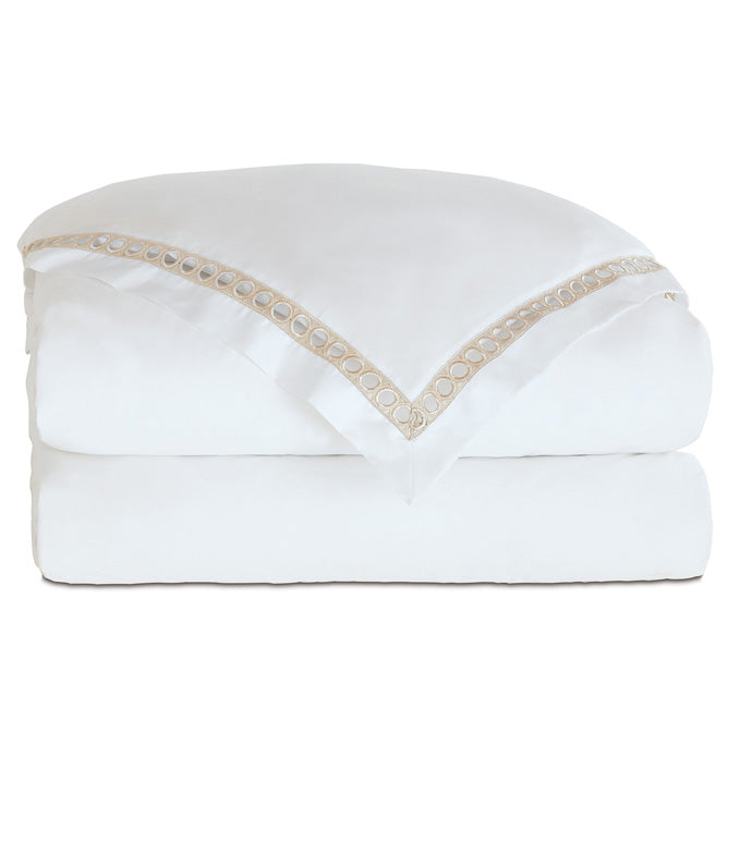 Celine Lace Duvet Cover In Champagne