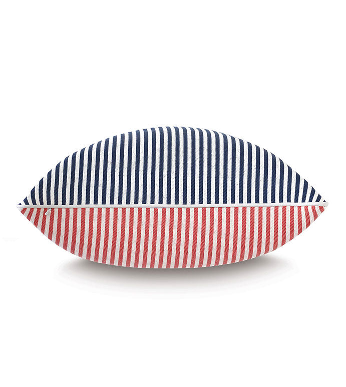 Villa Reversible Outdoor Pillow in Navy
