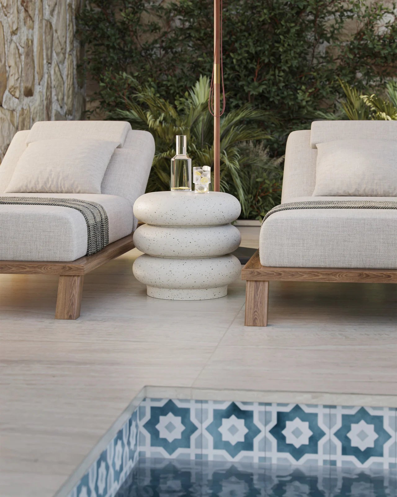 Cusani Ivory Terazzo Stool