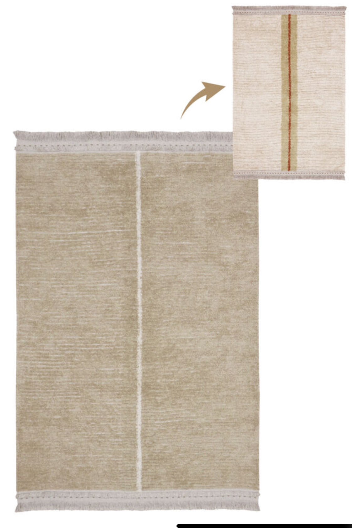Duetto Sage Reversible Washable Runner