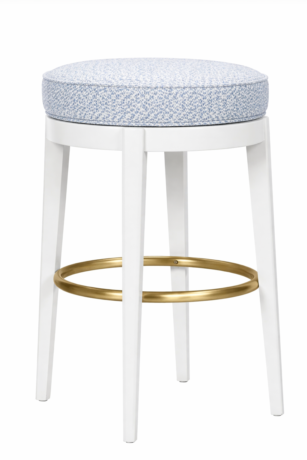 White Round Swivel Stool