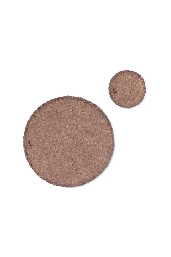 Stonewashed Placemats & Coasters in Soil Brown S/4