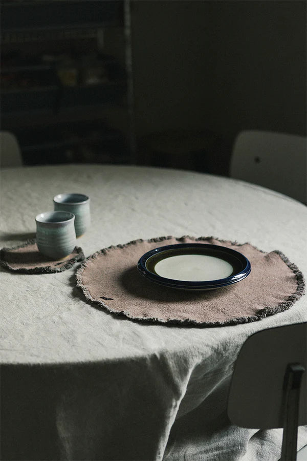 Stonewashed Placemats & Coasters in Soil Brown S/4
