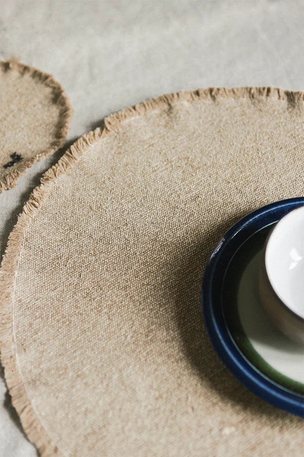 Stonewashed Placemats & Coasters in Ochre S/4