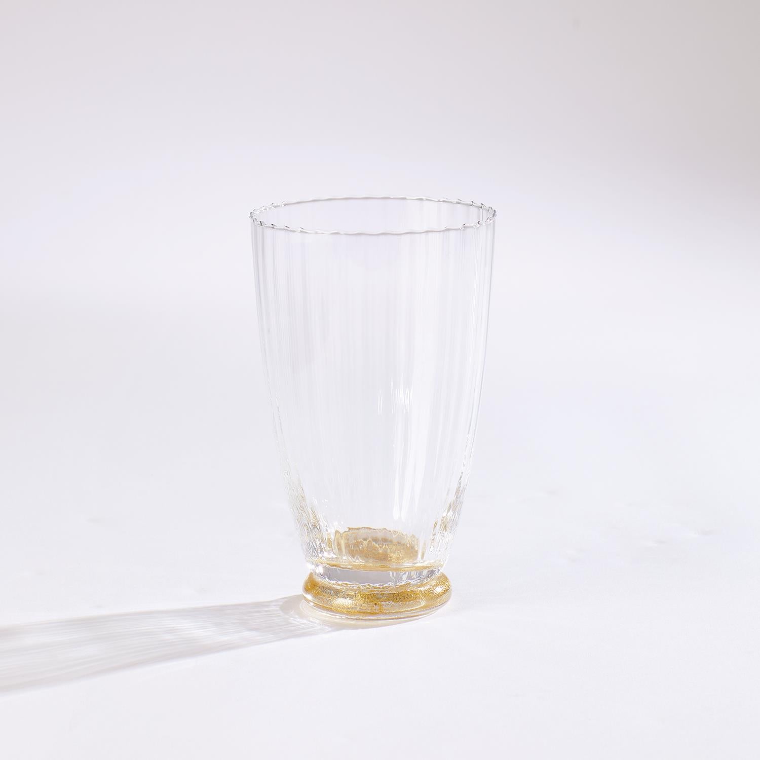 Footed Water Glass Gold