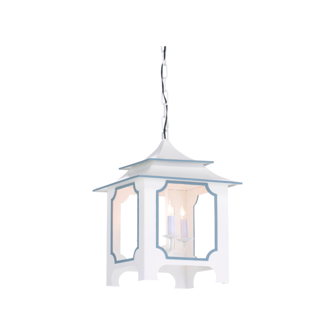 Tole Pagoda Lantern in White
