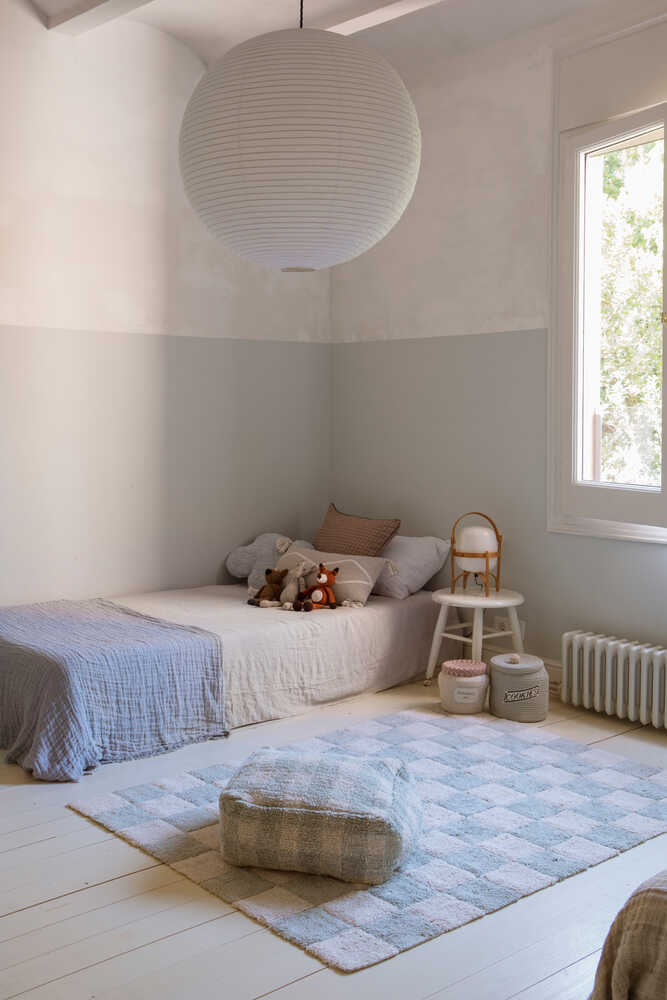 Washable Rug Tiles Blue Sage