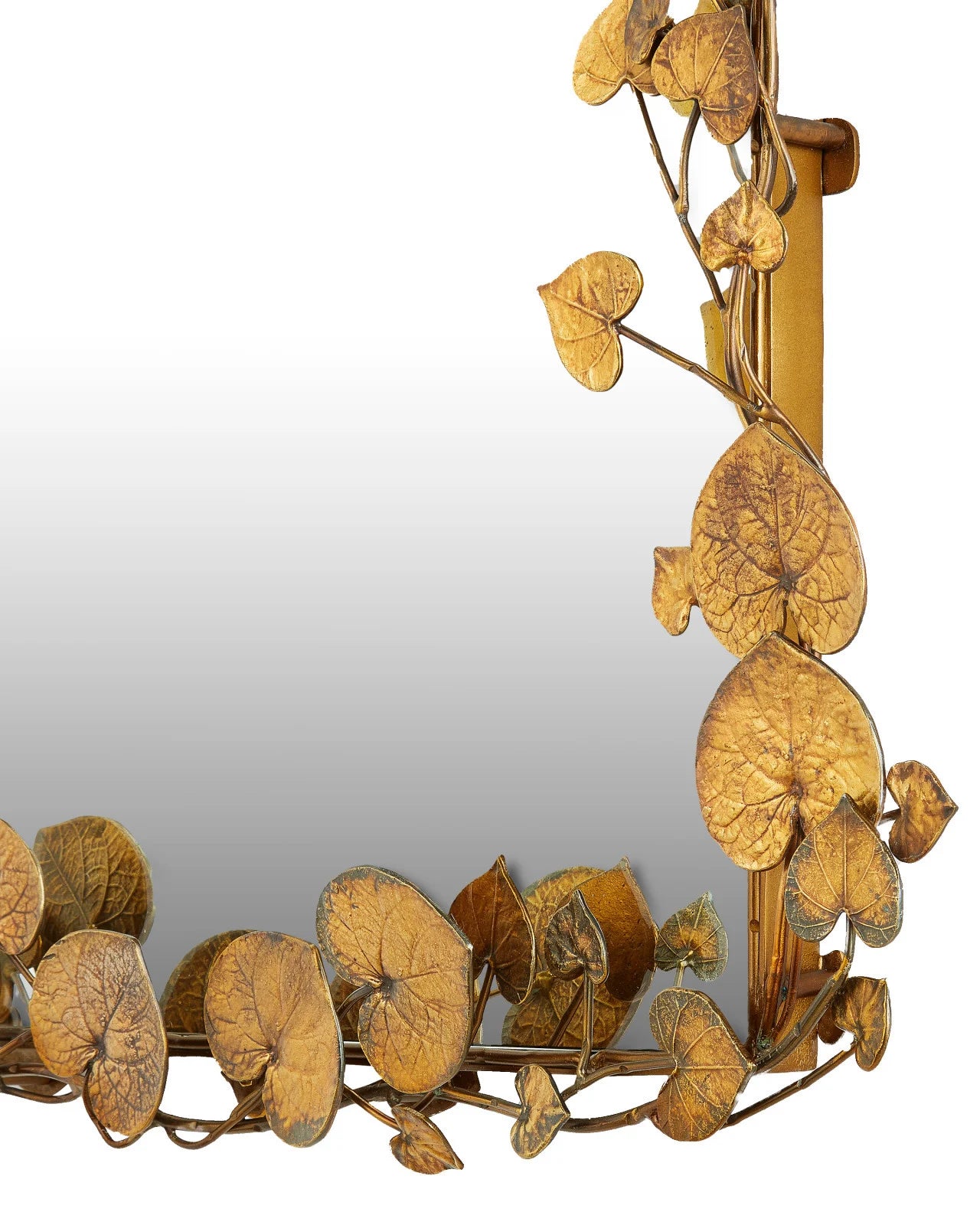 Vinna Arch Brass Leaves Mirror