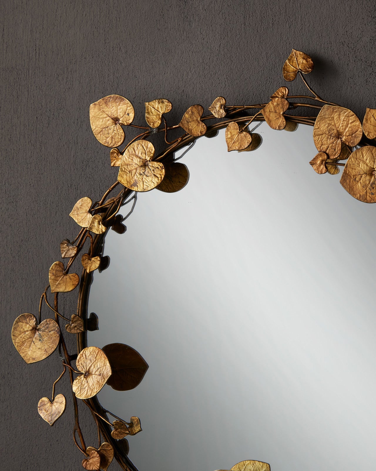 Vinna Arch Brass Leaves Mirror
