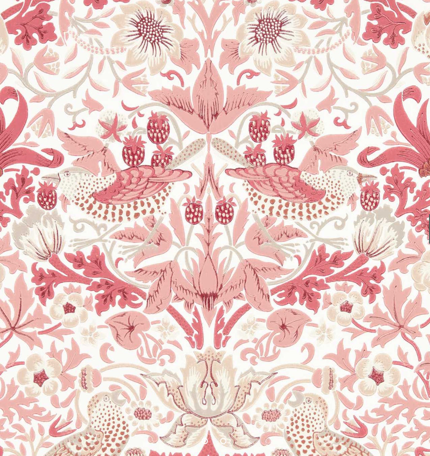 Simply Strawberry Thief Wallpaper in Madder