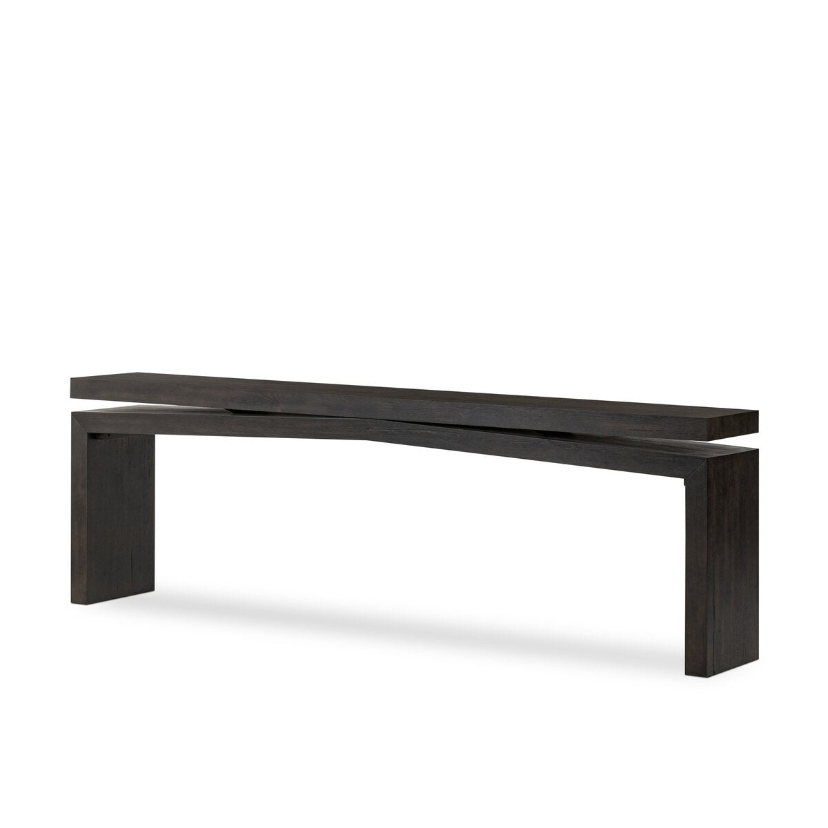 Matthes Oak Console Table in Smoked Black