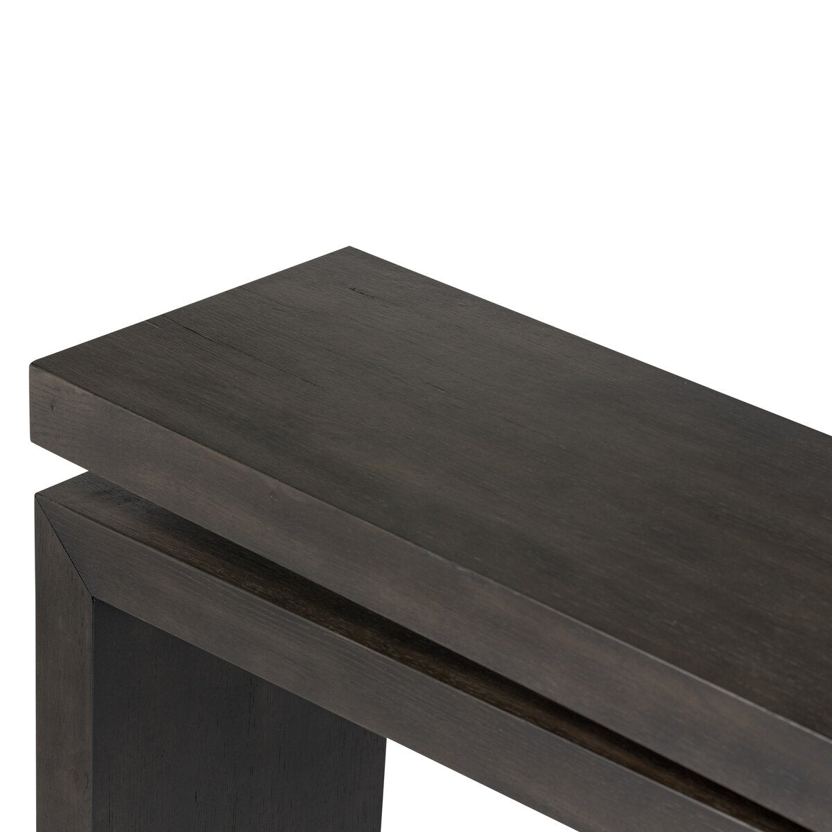 Matthes Oak Console Table in Smoked Black