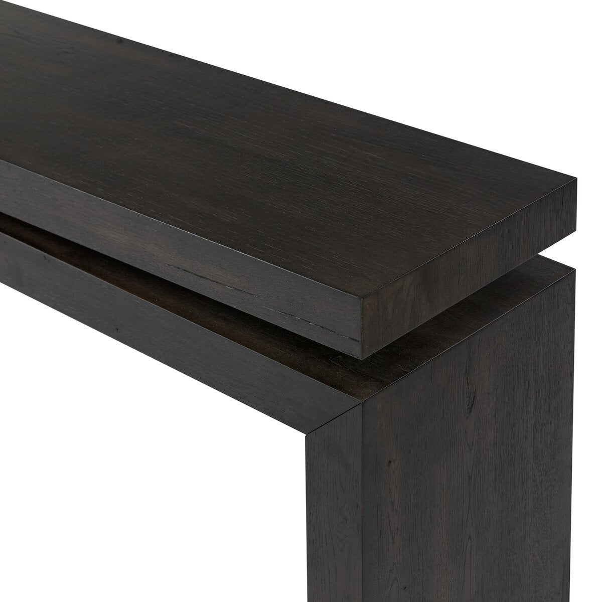 Matthes Oak Console Table in Smoked Black