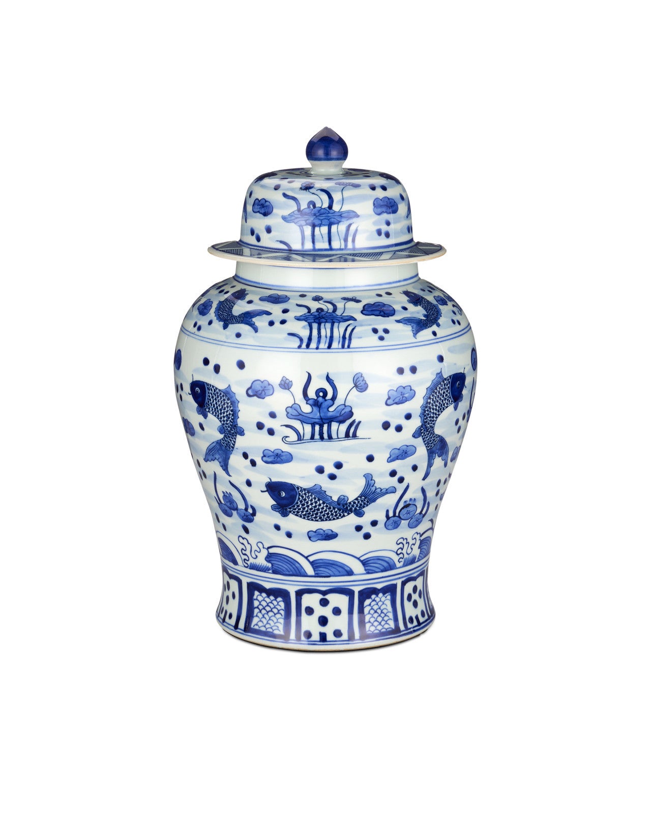 South Sea Blue & White Large Temple Jar