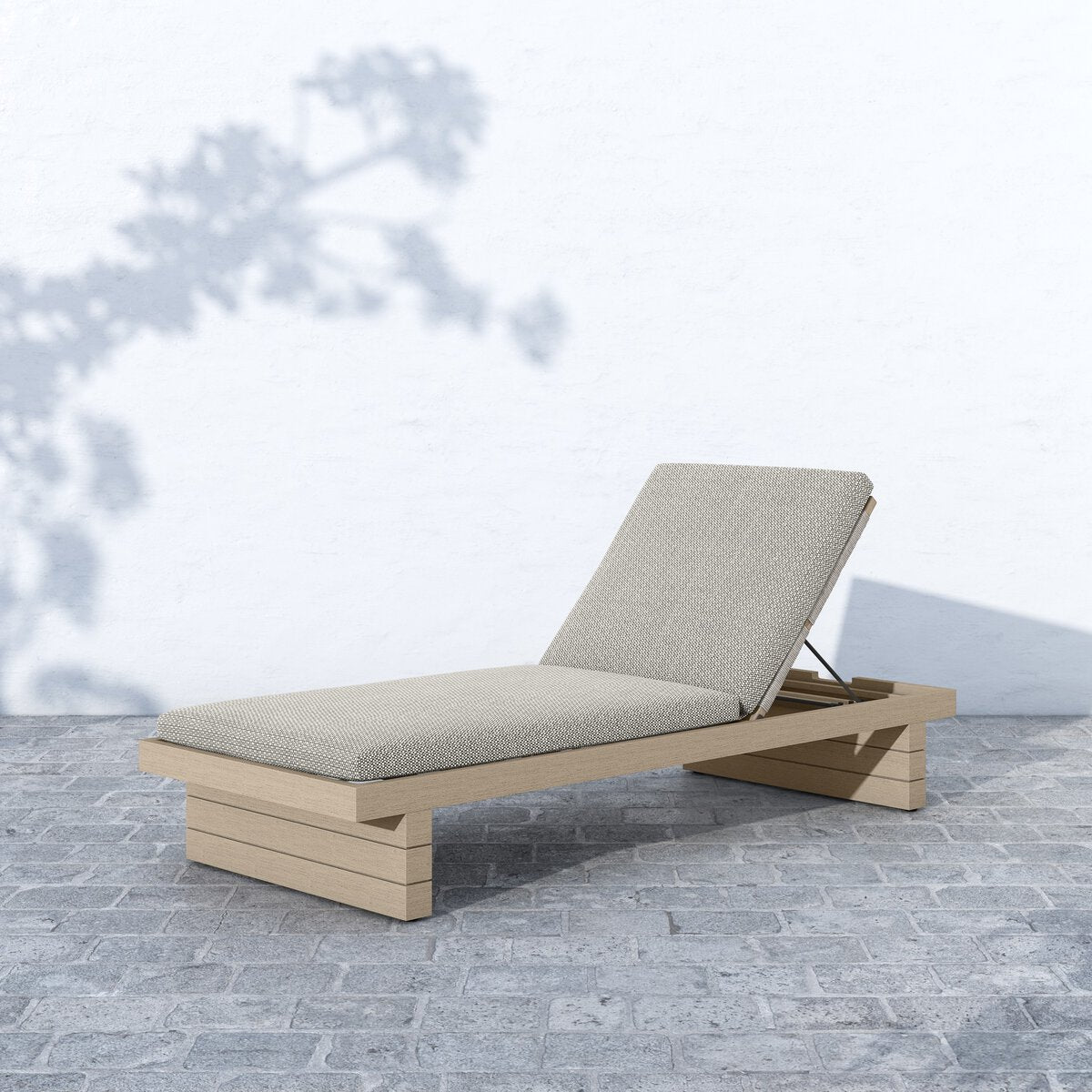 Leroy Outdoor Chaise in Washed Brown