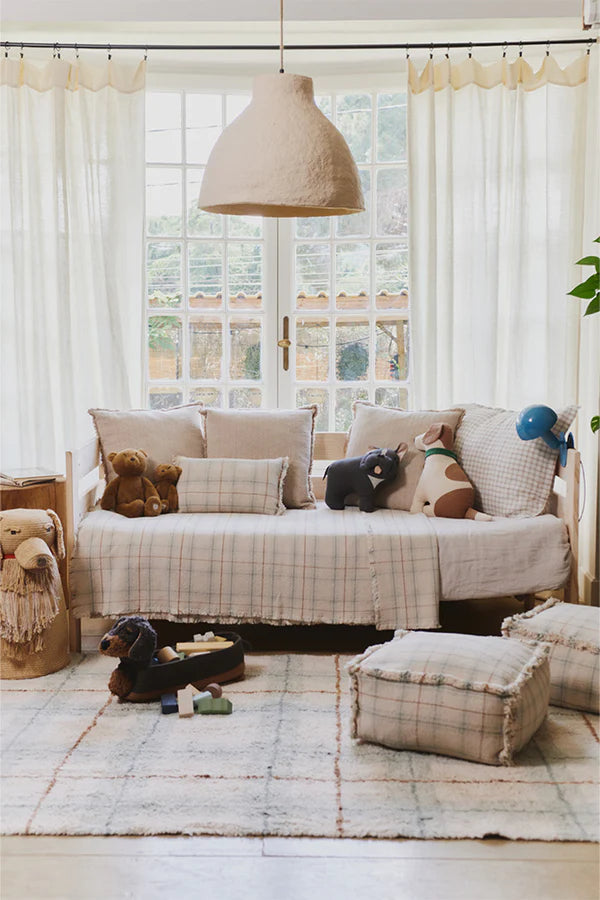 Washable Rug Tartan Blue Sage