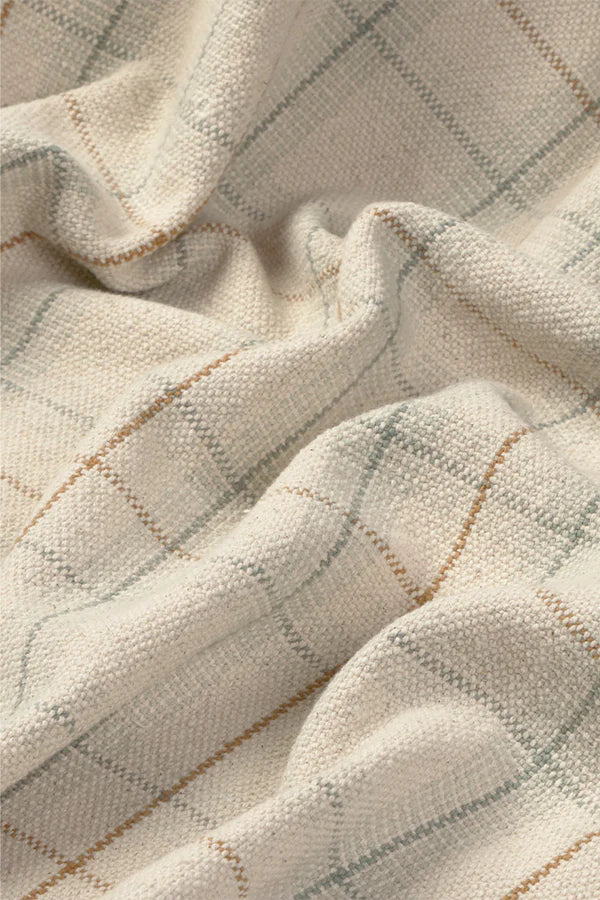 Handloom Kid Bed Throw in Tartan Blue Sage